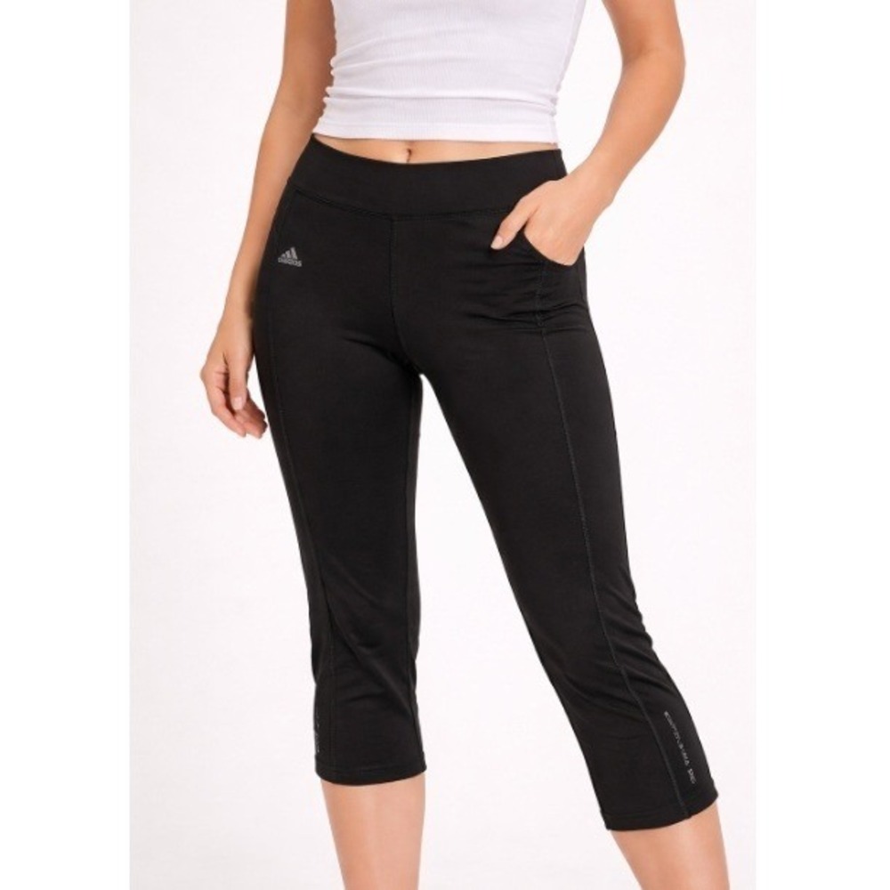 Adidas‎ Women's CLIMACOOL Black Performance Running Athletic Capris Size S